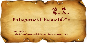 Malagurszki Kasszián névjegykártya